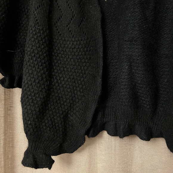 wool blend cropped cardigan HANDMADE - Picture 5 of 6